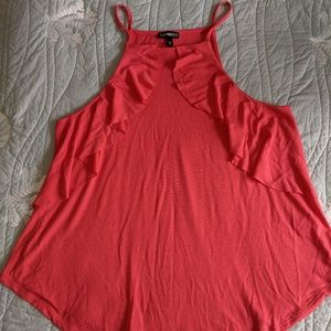 Express Ruffled Camisole Top- Hot Coral- Medium